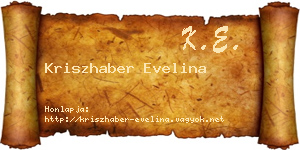 Kriszhaber Evelina névjegykártya
